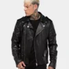 Saint Morta Roadhouse Leather Biker Jacket Black -Nuvora Fit Sales 02014157 YB001 normal 00040
