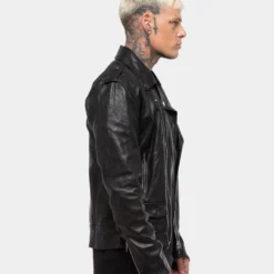 Saint Morta Roadhouse Leather Biker Jacket Black -Nuvora Fit Sales 02014157 YB001 normal 00042