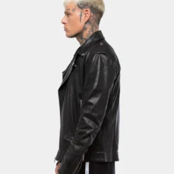Saint Morta Roadhouse Leather Biker Jacket Black -Nuvora Fit Sales 02014157 YB001 normal 00043