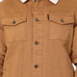 Saint Morta Sherpa Denim Jacket Tan/Cream -Nuvora Fit Sales 02016552 YT899 mens 40