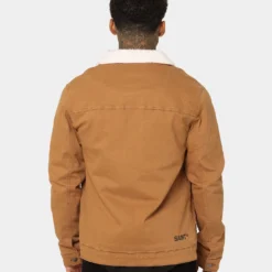 Saint Morta Sherpa Denim Jacket Tan/Cream -Nuvora Fit Sales 02016552 YT899 mens 50