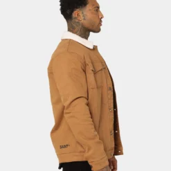 Saint Morta Sherpa Denim Jacket Tan/Cream -Nuvora Fit Sales 02016552 YT899 mens 60