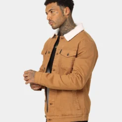 Saint Morta Sherpa Denim Jacket Tan/Cream -Nuvora Fit Sales 02016552 YT899 mens 70