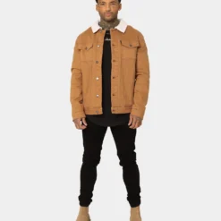 Saint Morta Sherpa Denim Jacket Tan/Cream -Nuvora Fit Sales 02016552 YT899 mens 80