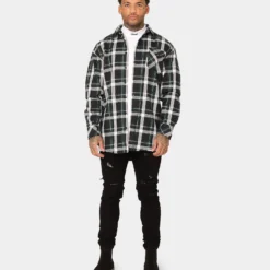 Saint Morta Prima Long Sleeve Flannel Shirt Stadium Green -Nuvora Fit Sales 02020574 YS327 mens 0030