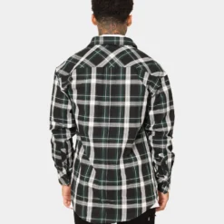 Saint Morta Prima Long Sleeve Flannel Shirt Stadium Green -Nuvora Fit Sales 02020574 YS327 mens 0050