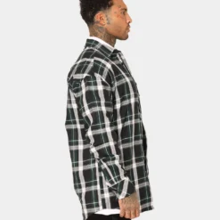 Saint Morta Prima Long Sleeve Flannel Shirt Stadium Green -Nuvora Fit Sales 02020574 YS327 mens 0060