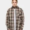 Saint Morta Prima Long Sleeve Flannel Shirt Brown -Nuvora Fit Sales 02020574 YX300 mens 010