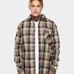 Saint Morta Prima Long Sleeve Flannel Shirt Brown