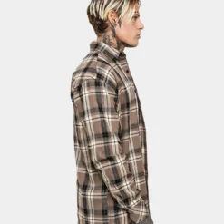 Saint Morta Prima Long Sleeve Flannel Shirt Brown -Nuvora Fit Sales 02020574 YX300 mens 040