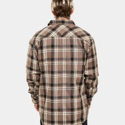 Saint Morta Prima Long Sleeve Flannel Shirt Brown -Nuvora Fit Sales 02020574 YX300 mens 045