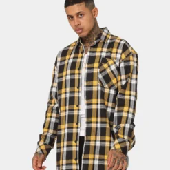 Saint Morta Prima Long Sleeve Flannel Shirt Yellow