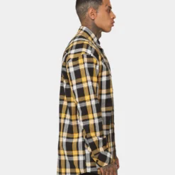 Saint Morta Prima Long Sleeve Flannel Shirt Yellow -Nuvora Fit Sales 02020574 YY001 mens 0050