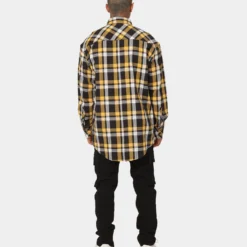 Saint Morta Prima Long Sleeve Flannel Shirt Yellow -Nuvora Fit Sales 02020574 YY001 mens 0080