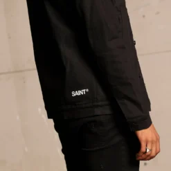 Saint Morta Men's Tartan Sherpa Denim Jacket Black/Red -Nuvora Fit Sales 02021772 YB004 mens 0080