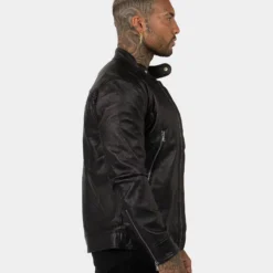 Saint Morta Cremallera Leather Jacket Black -Nuvora Fit Sales 02026684 YB001 mens 0050