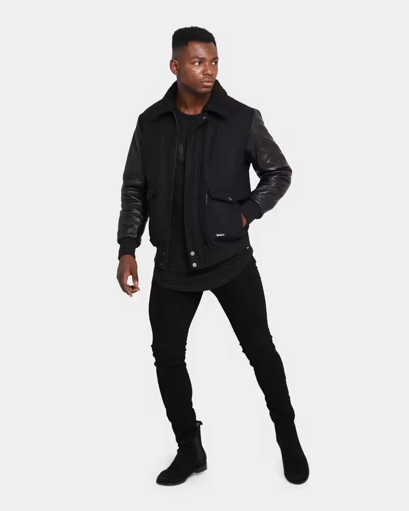 Saint Morta Maverick Sherpa Leather Jacket Black 3 Saint Morta Maverick Sherpa Leather Jacket Black