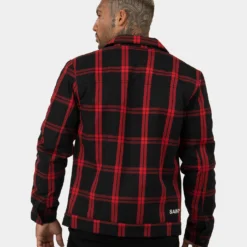 Saint Morta Prima Sherpa Jacket Black/Red -Nuvora Fit Sales 02028442 YB004 mens 40