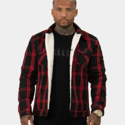 Saint Morta Prima Sherpa Jacket Black/Red -Nuvora Fit Sales 02028442 YB004 mens 50