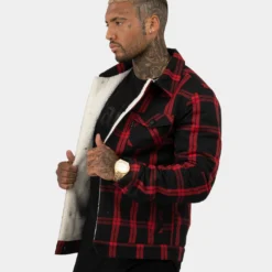 Saint Morta Prima Sherpa Jacket Black/Red -Nuvora Fit Sales 02028442 YB004 mens 60