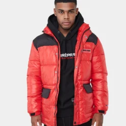 Carré Bossman Puffer Jacket Red/Black -Nuvora Fit Sales 02029852 YR010 mens 00010