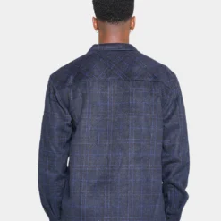 XXIII Vitus Zip Up Flannel Shacket Blue/Black -Nuvora Fit Sales 02030346 YX014 mens 0040
