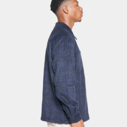 XXIII Vitus Zip Up Flannel Shacket Blue/Black -Nuvora Fit Sales 02030346 YX014 mens 0050
