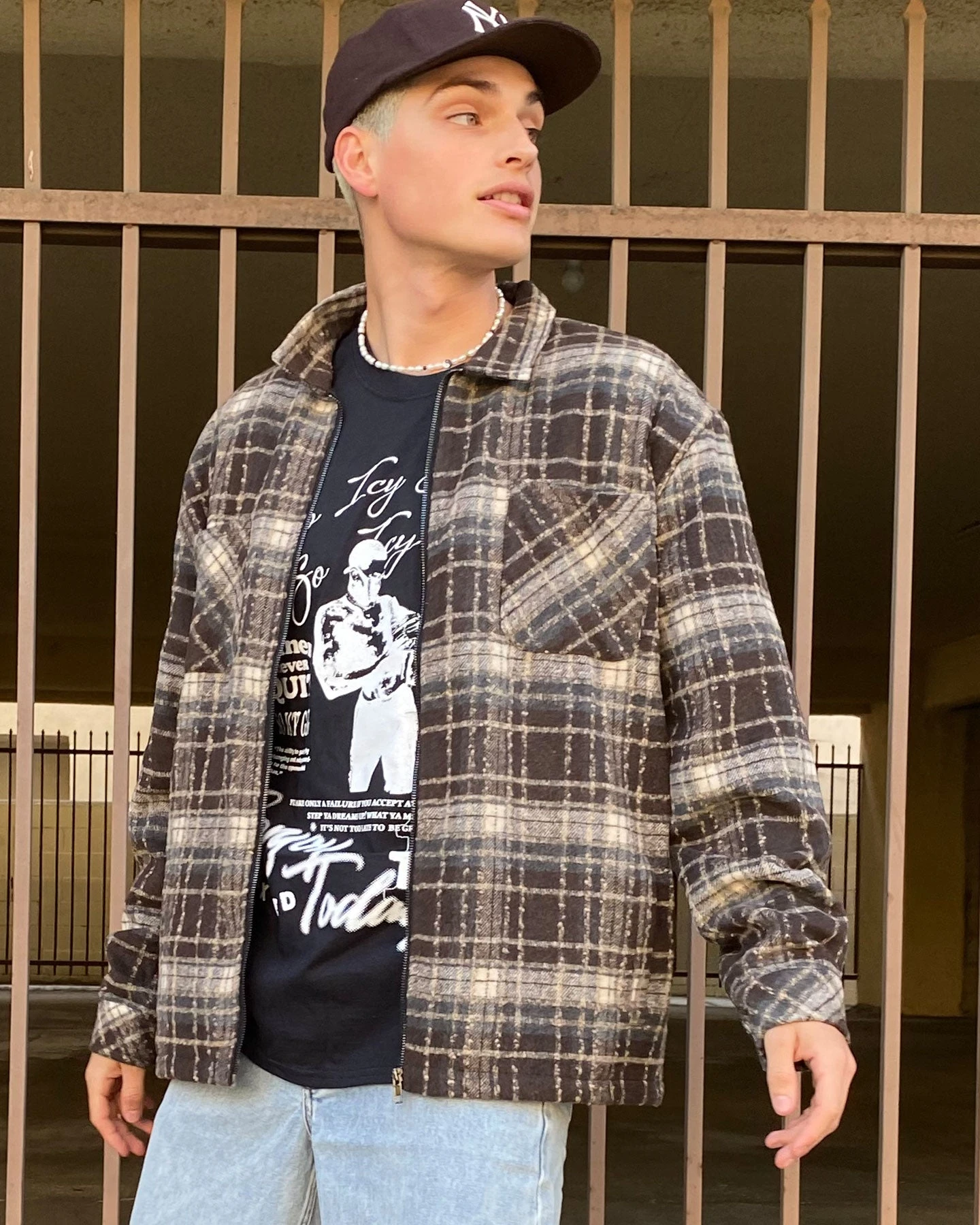 XXIII Vitus Zip Up Flannel Shacket Brown 4 XXIII Vitus Zip Up Flannel Shacket Brown - Image 2