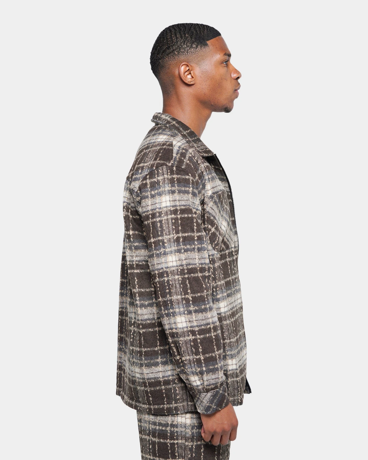 XXIII Vitus Zip Up Flannel Shacket Brown 7 XXIII Vitus Zip Up Flannel Shacket Brown - Image 5