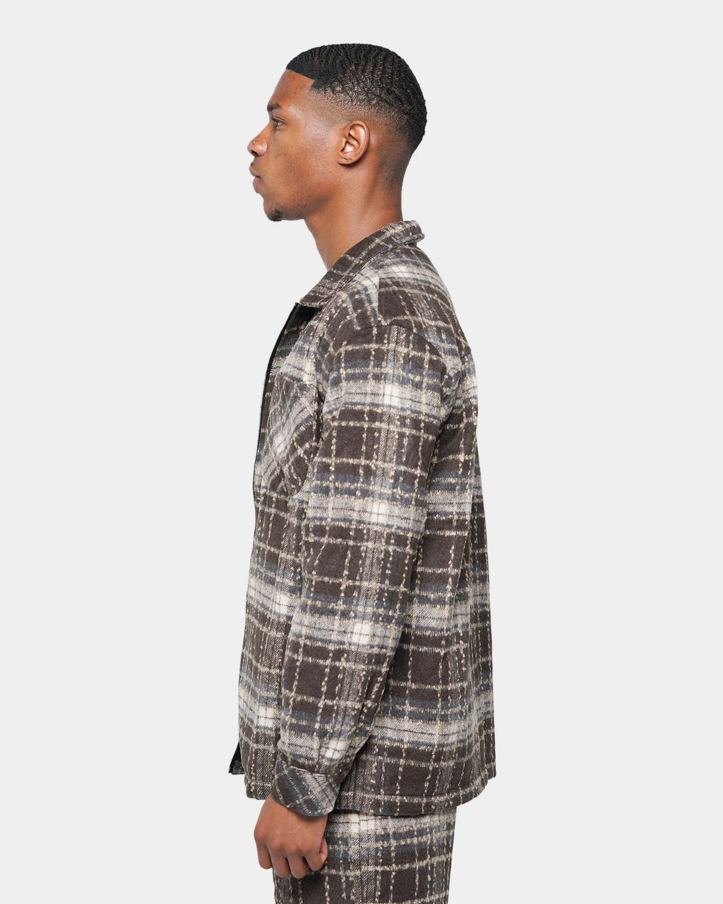 XXIII Vitus Zip Up Flannel Shacket Brown 8 XXIII Vitus Zip Up Flannel Shacket Brown - Image 6