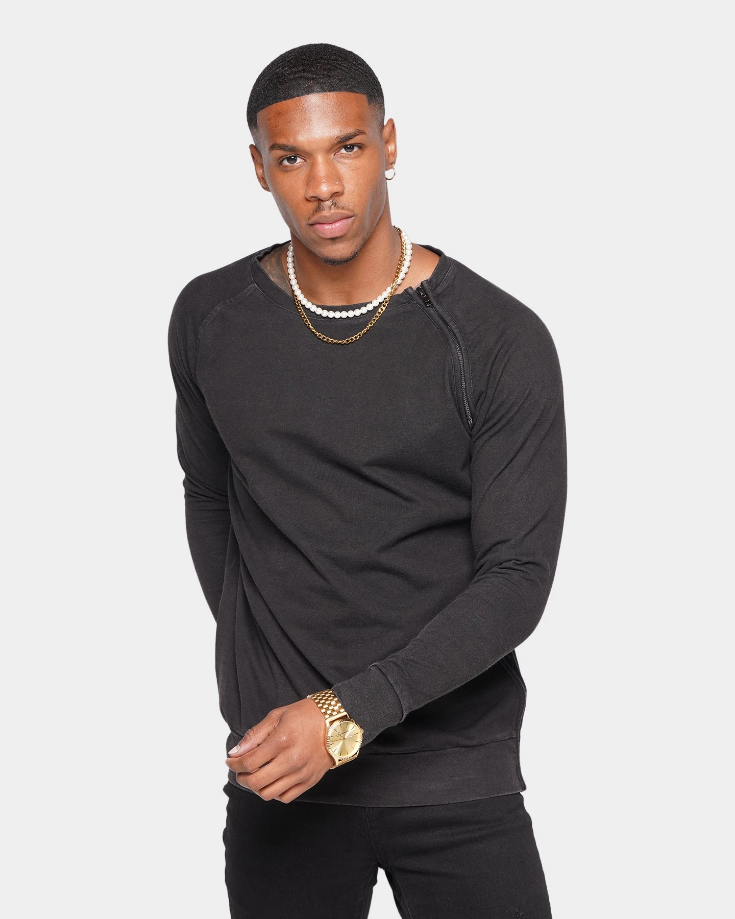 XXIII Wash Zip Crew Black 3 XXIII Wash Zip Crew Black