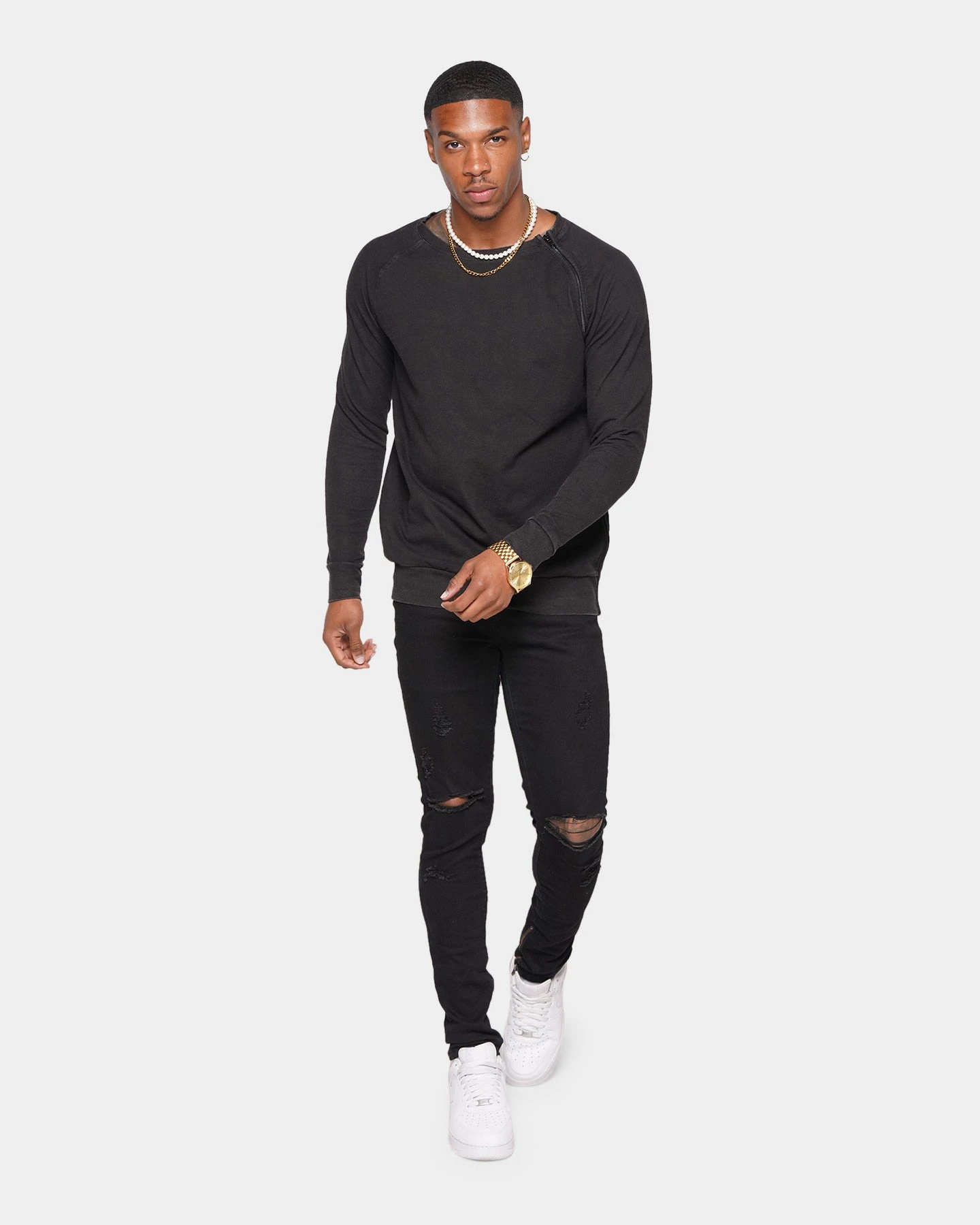 XXIII Wash Zip Crew Black 6 XXIII Wash Zip Crew Black - Image 4