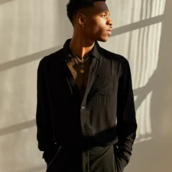 XXIII Crete Long Sleeve Button Up Shirt Black