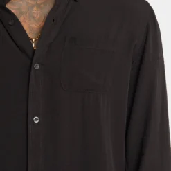 XXIII Crete Long Sleeve Button Up Shirt Black 17 XXIII Crete Long Sleeve Button Up Shirt Black -Nuvora Fit Sales 02031594 YB001 mens 070