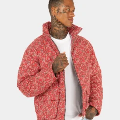 XXIII Paisley Puffer Jacket Red