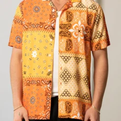 Carre Bandana Ultra Button Up Shirt Orange 11 Carre Bandana Ultra Button Up Shirt Orange -Nuvora Fit Sales 02032422 YO200 mens 0003 scaled