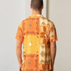 Carre Bandana Ultra Button Up Shirt Orange 12 Carre Bandana Ultra Button Up Shirt Orange -Nuvora Fit Sales 02032422 YO200 mens 0004 scaled