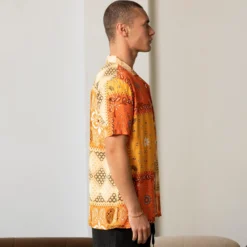 Carre Bandana Ultra Button Up Shirt Orange 13 Carre Bandana Ultra Button Up Shirt Orange -Nuvora Fit Sales 02032422 YO200 mens 0005 scaled