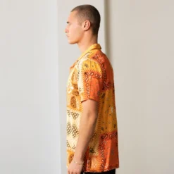 Carre Bandana Ultra Button Up Shirt Orange 14 Carre Bandana Ultra Button Up Shirt Orange -Nuvora Fit Sales 02032422 YO200 mens 0006 scaled