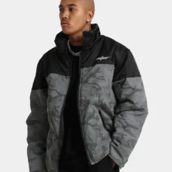 Loiter Split Spectrum Puffer Jacket Black/Camo 3M