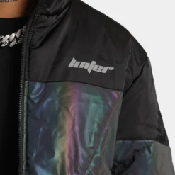 Loiter Split Spectrum Puffer Reflective Jacket Black/Multi 3M -Nuvora Fit Sales 02032501 YB951 mens 0040