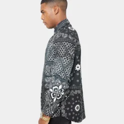 Carre Bandana Ultra Flannel Shirt Black/White -Nuvora Fit Sales 02032601 YB012 mens 0050