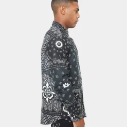 Carre Bandana Ultra Flannel Shirt Black/White -Nuvora Fit Sales 02032601 YB012 mens 0070