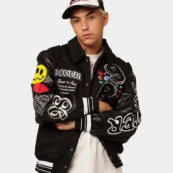Loiter Flaws Varsity Jacket Black