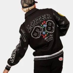 Loiter Flaws Varsity Jacket Black -Nuvora Fit Sales 02032916 YB001 mens 0040
