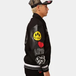 Loiter Flaws Varsity Jacket Black -Nuvora Fit Sales 02032916 YB001 mens 0060