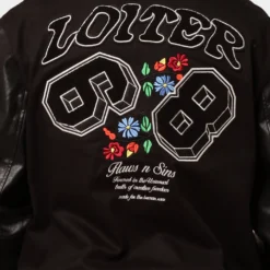 Loiter Flaws Varsity Jacket Black -Nuvora Fit Sales 02032916 YB001 mens 0080