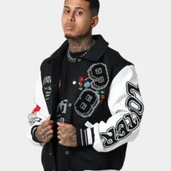 Loiter Flaws Varsity Jacket Black/White