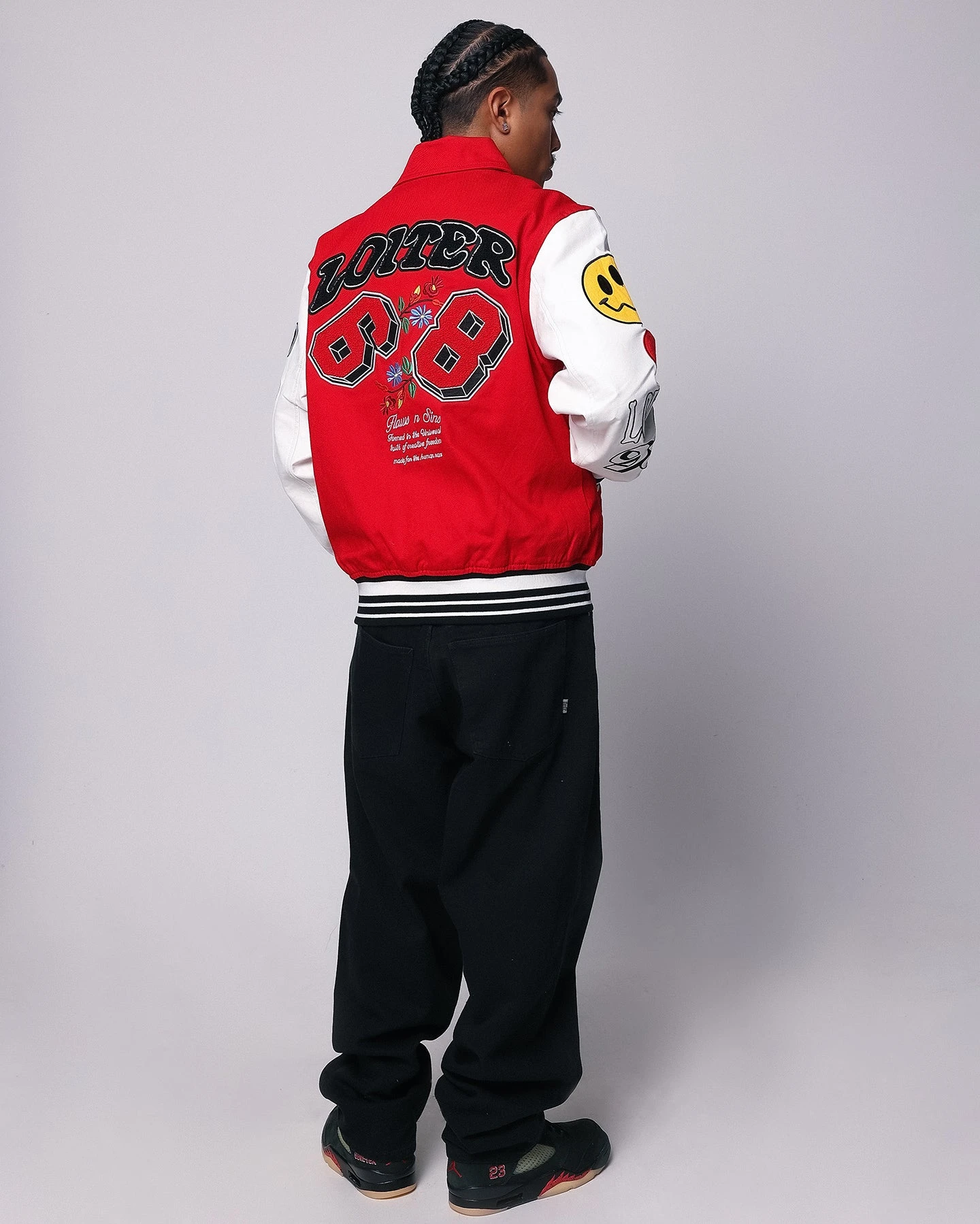 Loiter Flaws Varsity Jacket Red/Off White 12 Loiter Flaws Varsity Jacket Red/Off White - Image 10