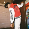 Loiter Flaws Varsity Jacket Red/Off White -Nuvora Fit Sales 02032916 YR608 mens 0005